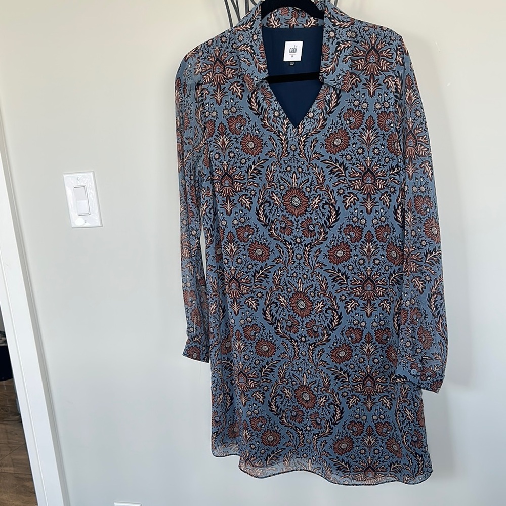 Chic Blue Patterned Dress